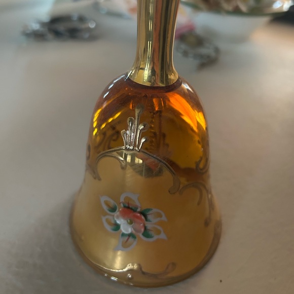 Murano Other - ANTIQUE MURANO Elegant Gold and Orange Decorative Glass Bell, BEAUTIFUL SHAPE